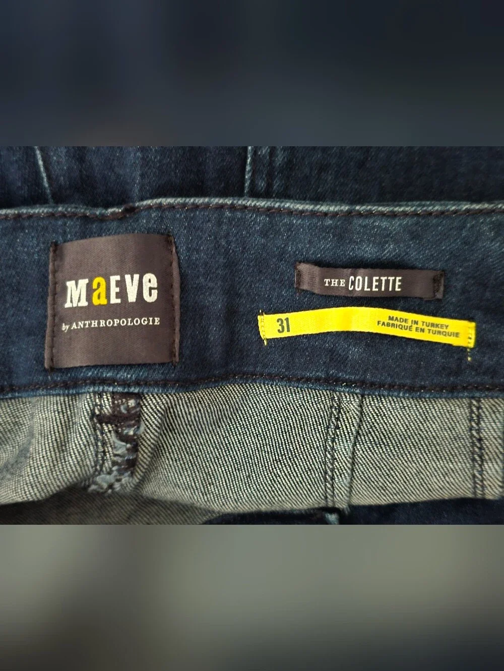 NWOT Maeve Colette Anthropologie Dark Blue Denim Shorts - Picture 3 of 3